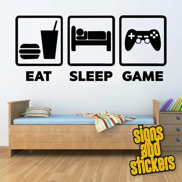 Eat Sleep Game xbox ps4 boy girls Wall Art Stickers Vinyl Sticker Decal