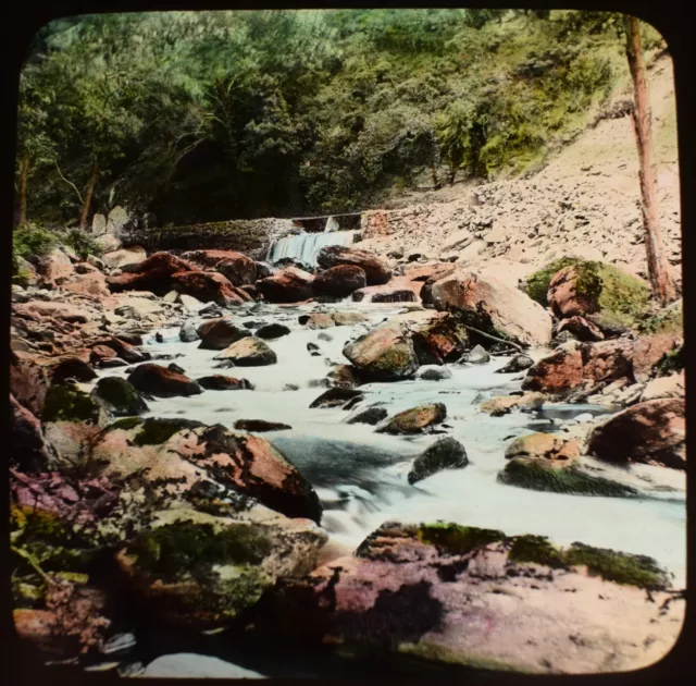 ANTIQUE Magic Lantern Slide NEAR WATERSMEET LYNMOUTH C1910 PHOTO DEVON