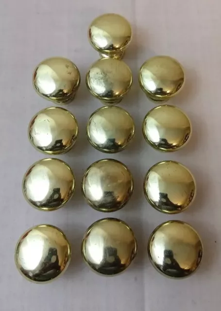 13 Piece Brass Gold Cabinet Knobs/Pulls 1.25" x 1.00"-13 Pcs