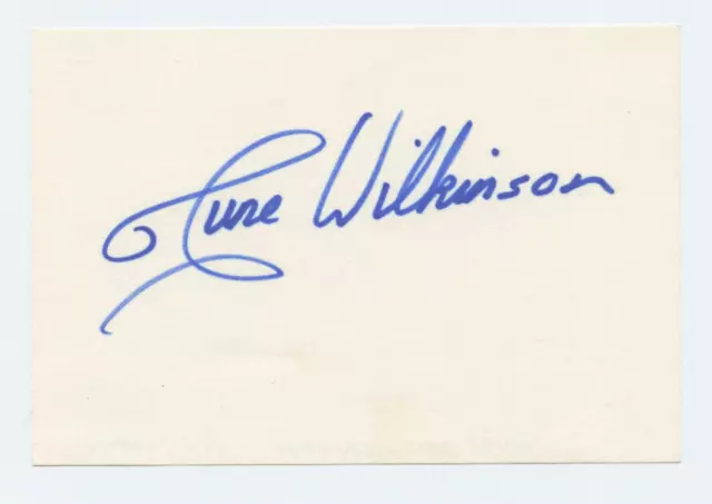 June Wilkinson Signed  4 x 6 Index Card Authentic In Person Autograph Playboy