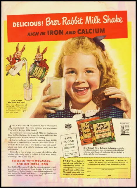 1942 vintage ad for Brer Rabbit Molasses Milk Shakes  -112611