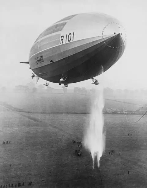 Cardington The British R101 Dirigible In England Aviation History Old Photo