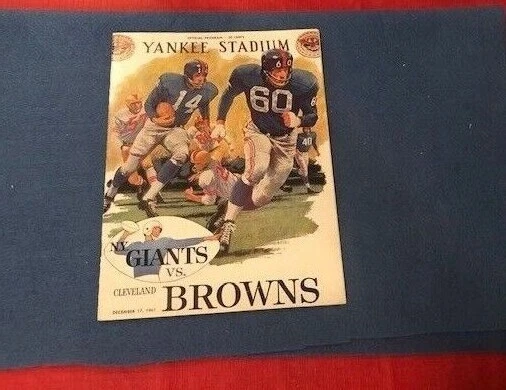 1961 NEW YORK Giants vs Cleveland Browns programme de football 1217/