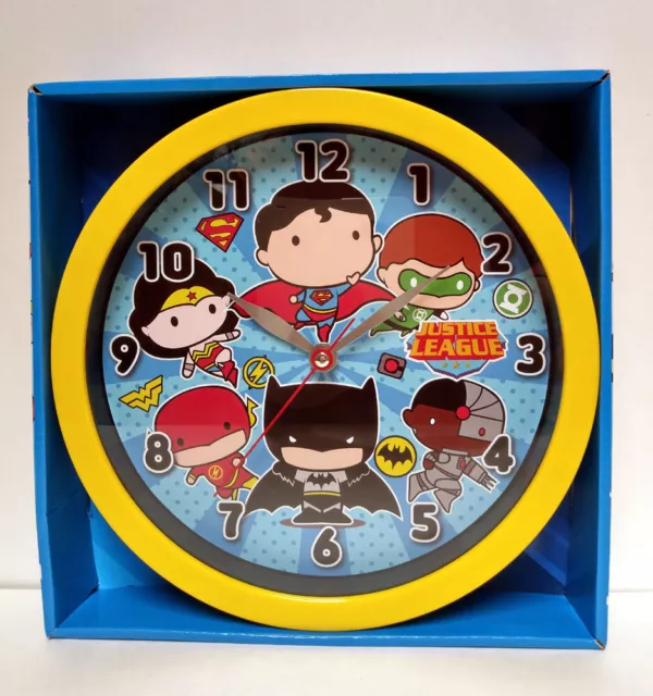 JUSTICE LEAGUE 10" Wall Clock Kids Gift Room Decor Superman, Batman Wonder Woman