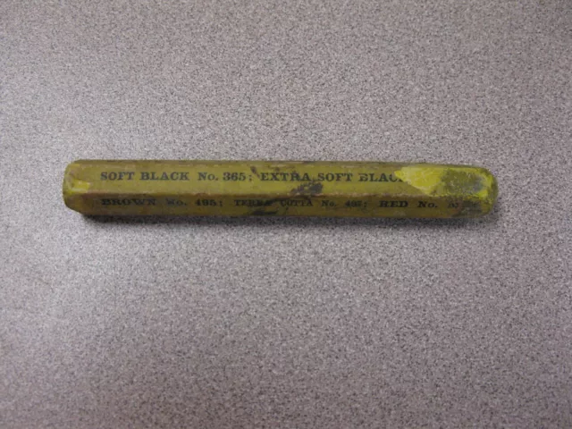 Rare Old Vtg Antique? "Dixon" Yellow Lumber Crayon/Wax Pencil, Made Jersey City 2