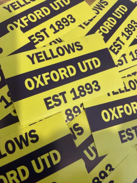 Pack of 25 X Oxford United Utd FC Stickers - Flag Scarf Shirt Badge Print Hat