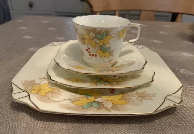 Paragon Loretta Fine Bone China Cup Saucer Trio And Cake Plate