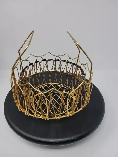 Mid 20th Century French Mid Century Gold Wire Basket