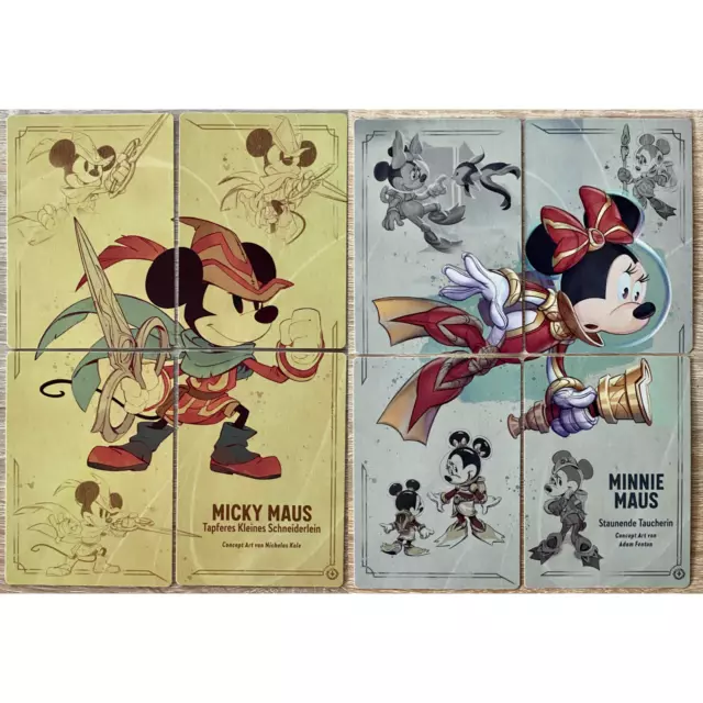 Disney Lorcana Micky & Minnie Maus Sammelkarten - zwei vollständige 4er Sets