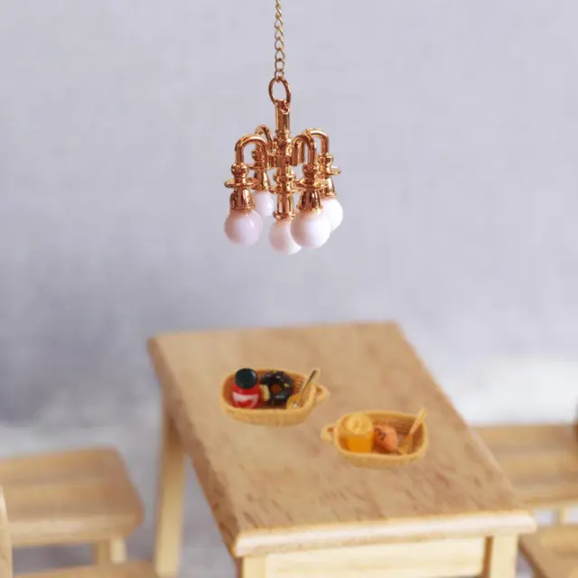 Miniature Hanging Lamp Scene Accessories for Dolls House Dining Room Decor