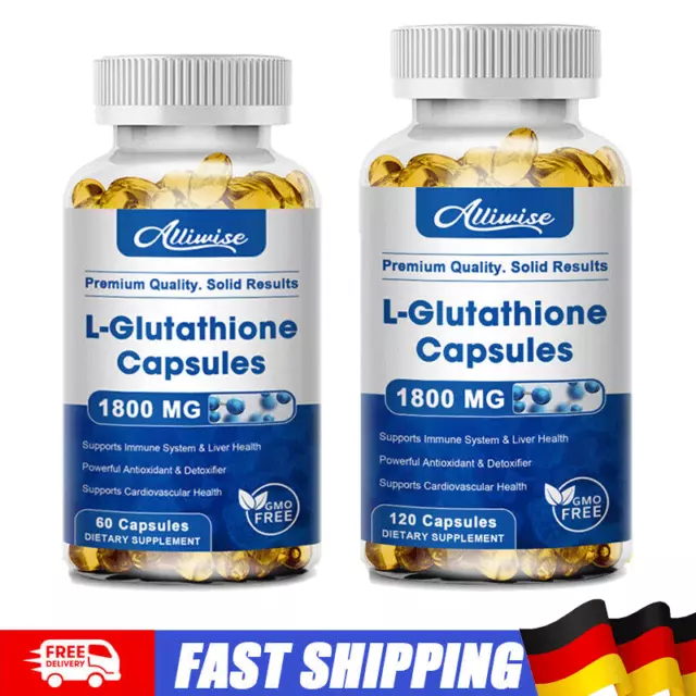 DE 1800mg - 60/120 Kapseln -L-Glutathion reduziert und bioaktiv - Antioxidans