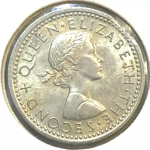 NEW ZEALAND 1965 Threepence ERROR CLIPPED PLANCHET BOTH SIDES VERY SCARCE  & UNC