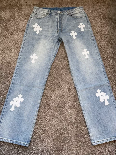 Chrome Hearts Leather Cross Blue Levi's Jeans – Savonches