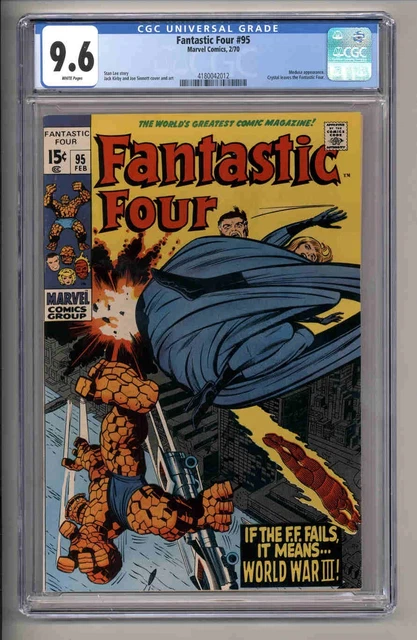 Fantastic Four #95 Cgc Nm+ 9.6 1970 Marvel Comics Jack Kirby Medusa White Pages