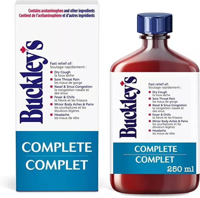 BUCKLEY'S Complete Cough Cold & and Flu Syrup 250ml CANADIAN