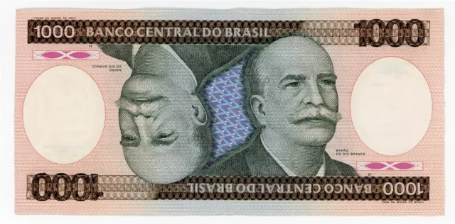 Brazilian Bank Note 1000 Mil Cruzeiros Crisp AU Brazil