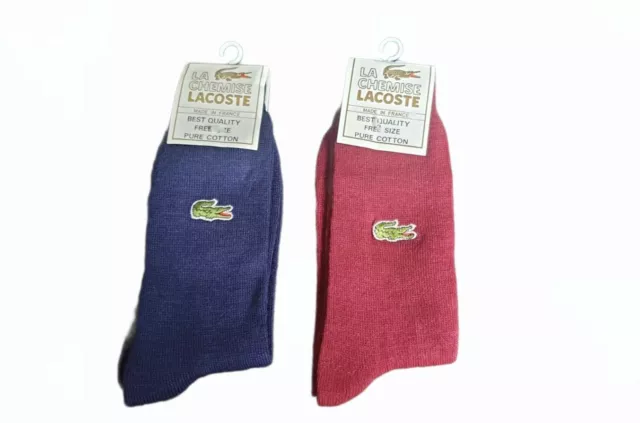 2 X NEW Vintage La Chemise Lacoste Pure Cotton One Size Socks Bundle Mens 23.99 PicClick UK