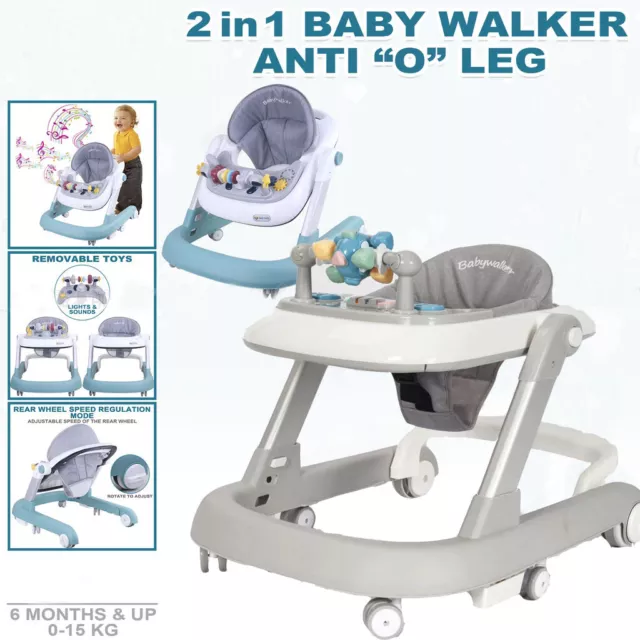 New 4 in 1 Adjustable Baby Walker Stroller Kids Toy Ride Car Play Activity Music