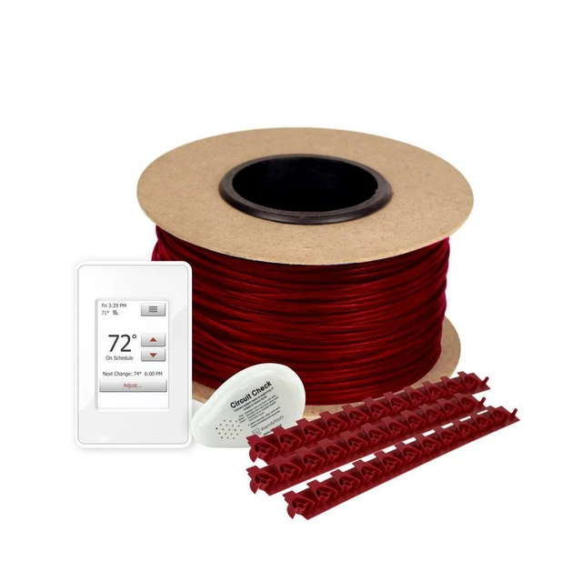 WarmlyYours Cable System Floor Heating Warming Touch Screen Thermostat 90 ft