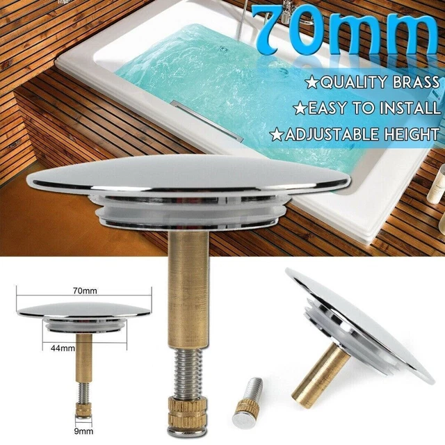 ECSiNG 2 Stück Waschbeckenstöpsel Mattschwarz – Kupfer Pop-Up Klick-Stecker Für 66 Mm Ablauf, Inkl. Silikondichtung