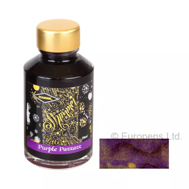 Diamine mis en bouteille Shimmering Encre 50Ml pour plume stylos - Violet