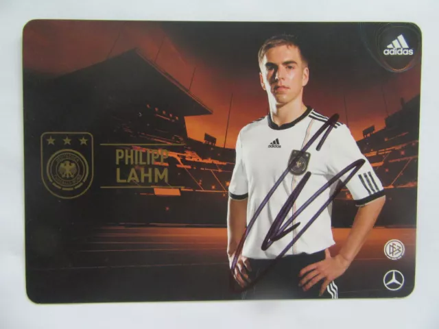 Philipp Lahm -- signiert -- Autogrammkarte DFB AK FIFA WM 2010 rund Deutschland