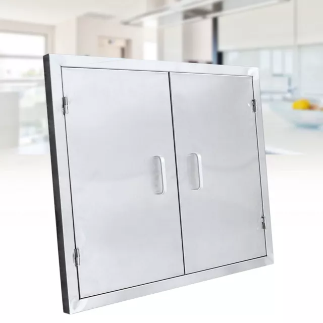 Stainless Steel Access Door Kitchen BBQ Double Door Cabinet Wall Hanging Outdoor