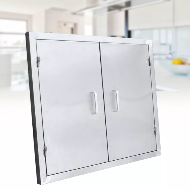 Stainless Steel Double Doors Access Outdoor Kitchen Island Door Drawer BBQ Grill