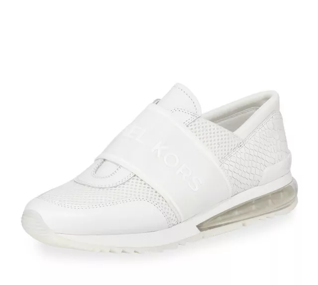 Women Michael Kors MK Trainer Extreme Sneakers Mesh Fabric/Leather Optic White