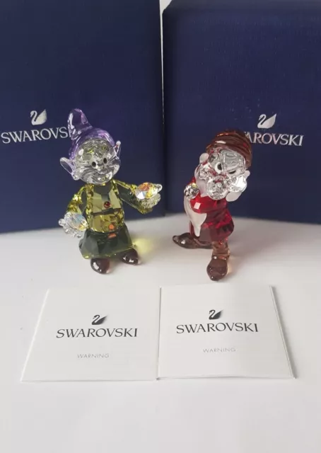 Swarovski Crystal,  Disney  2019 Lim-Ed SCS Dwarf Grumpy and Dwarf Dopey.