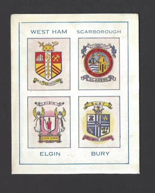 Thomson - Football Towns And Their Crests - West Ham, Scarborough, Elgin, Bury