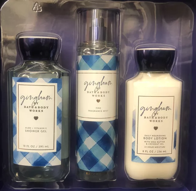 Bath & Body Works Percalle 3 PC Set Regalo Doccia Gel, Lozione & Fragranza Velo