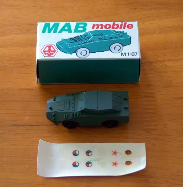 MAB MOBILE " SPW 40 SCHÜTZENPANZERWAGEN " NVA ZINKGUß H0 1:87 + SCHIEBEBILD DDR