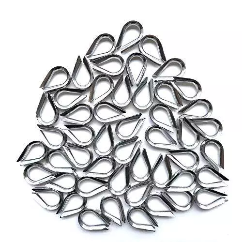 50 Pcs M3 Stainless Steel Thimble For 1/8 Inches Diameter Wire Rope