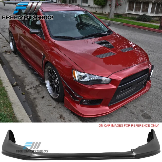 JDM OE Style Front Bumper Lip For 2008-2015 Mitsubishi Lancer EVO X - Unpainted Polyurethane