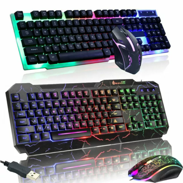 Teclado Mecánico con cable para PC Computadora multicolor con ratón ratón LED