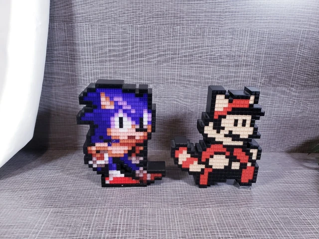 LOT of 2 Pixel Pals Sonic The Hedgehog and Super Mario Bros. 3  Collectors