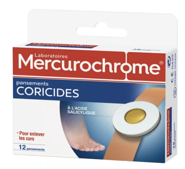 Mercurochrome pansements coricides à l’acide salicyclique  (12 pansements)