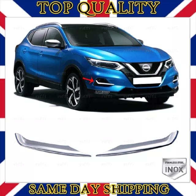 for NISSAN QASHQAI J11 Stainless Steel CHROME Front Bumper Grill Streamer  (2014-2017)