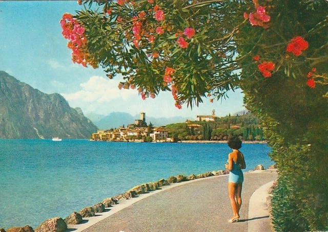Malcesine Passeggiata Lungo Lago Panoramica Anno 1963 Viaggiata