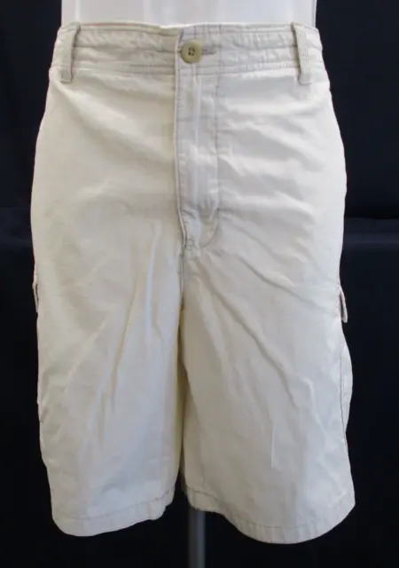 Pantaloncini cargo IZOD, tasche laterali, cotone Rip-Stop, beige, vita 38"", lunghezza 21