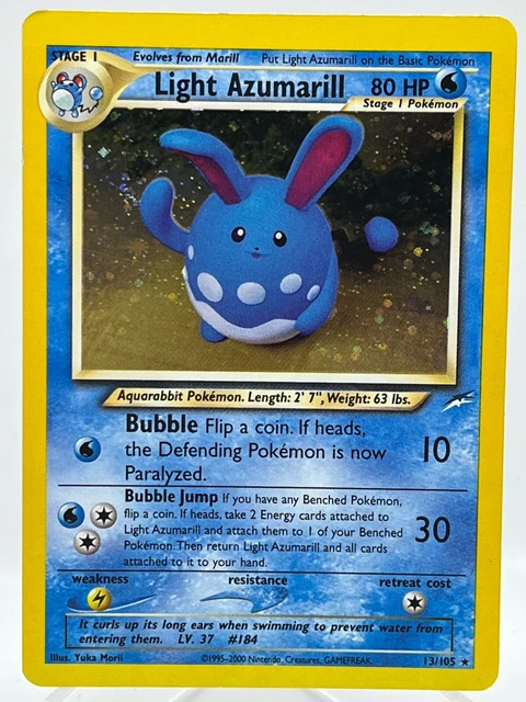 Light Azumarill 13/105 Neo Destiny Holo Rare Vintage 2000 WotC Pokemon TCG Card