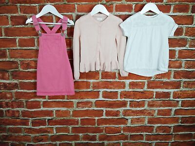 Girl Bundle Age 4-5 Years 100% Next Pinafore Dress Cardigan Tee Set Denim 110Cm