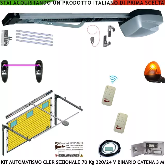 Porta Sezionale Botole Kit Automatismo 220/24 V Traina 70 Kg Foto 2 Radioc Sbloc