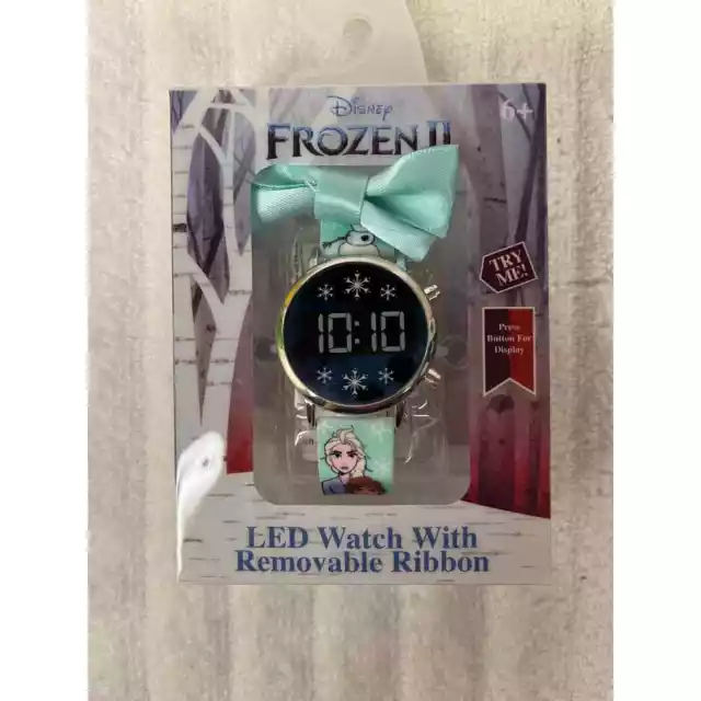 Accutime Disney Frozen II LED Watch with Removable Ribbon Anna Elsa NEW