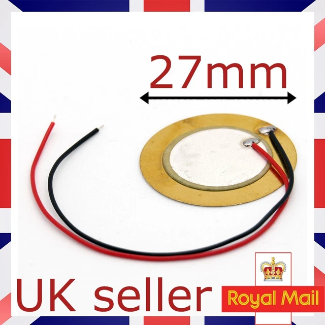 thumbnail image 2 of 20pcs 27mm Piezo Elements With Wires – Sounder Sensor Trigger Drums 2 of 5