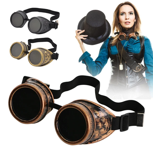 Occhiali Steampunk Gotici Cosplay Vintage Occhiali da sole Donna Uomo Occhiali