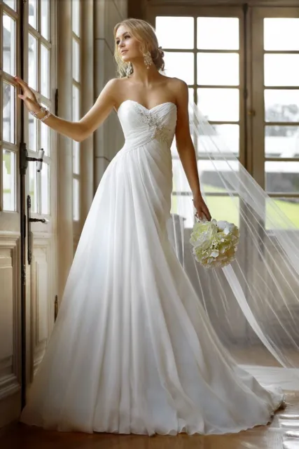 Abito da sposa - Wedding dress - Chiffon Bianco Avorio Colore a scelta - A00106