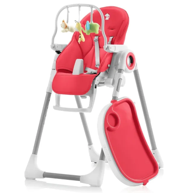 Sweety Fox Adjustable, Folding, Baby & Toddler High Chair - Rasberry Red (NEW)