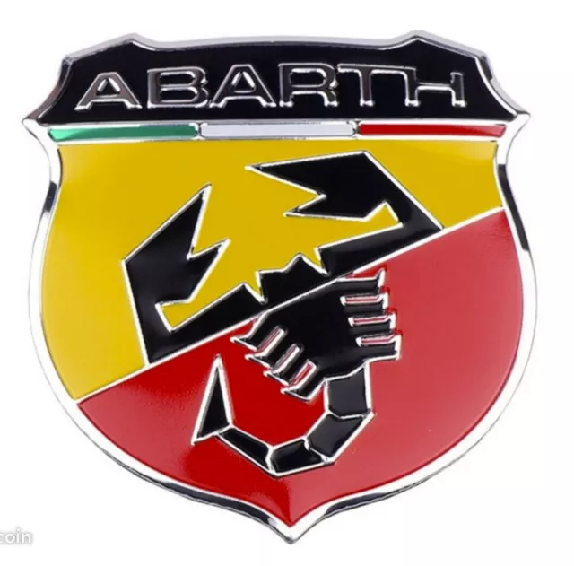 Monogramme/Logo/insigne/Emblème en métal Adhésif FIAT ABARTH éclair Neuf